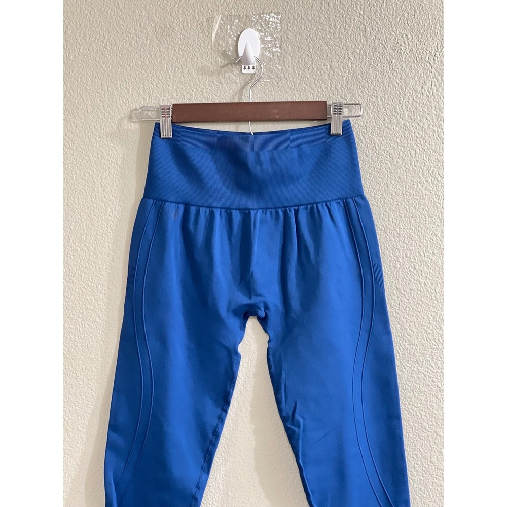 VSHRED Seamless High Waisted Leggings Royal Blue Large Womens Athleisure - Picture 3 of 5